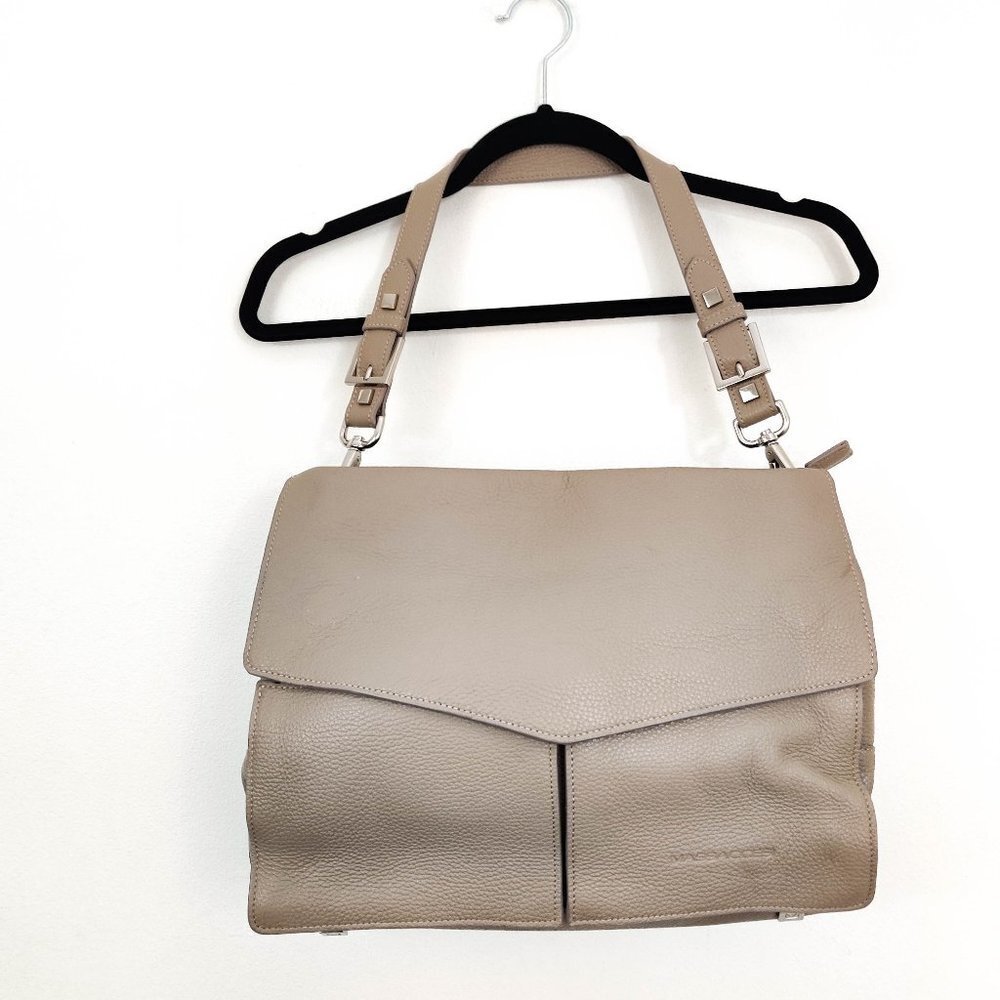 Massaccesi Minerva Midi Bag in Pebbled Taupe